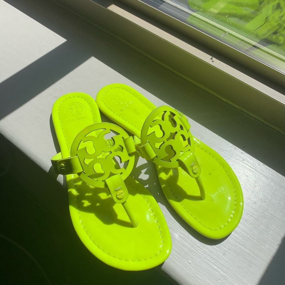 Tory Burch Fluo Fluorescent Yellow Miller Sandals